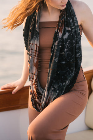 swirlsuit wide leg jumpsuit in cedar