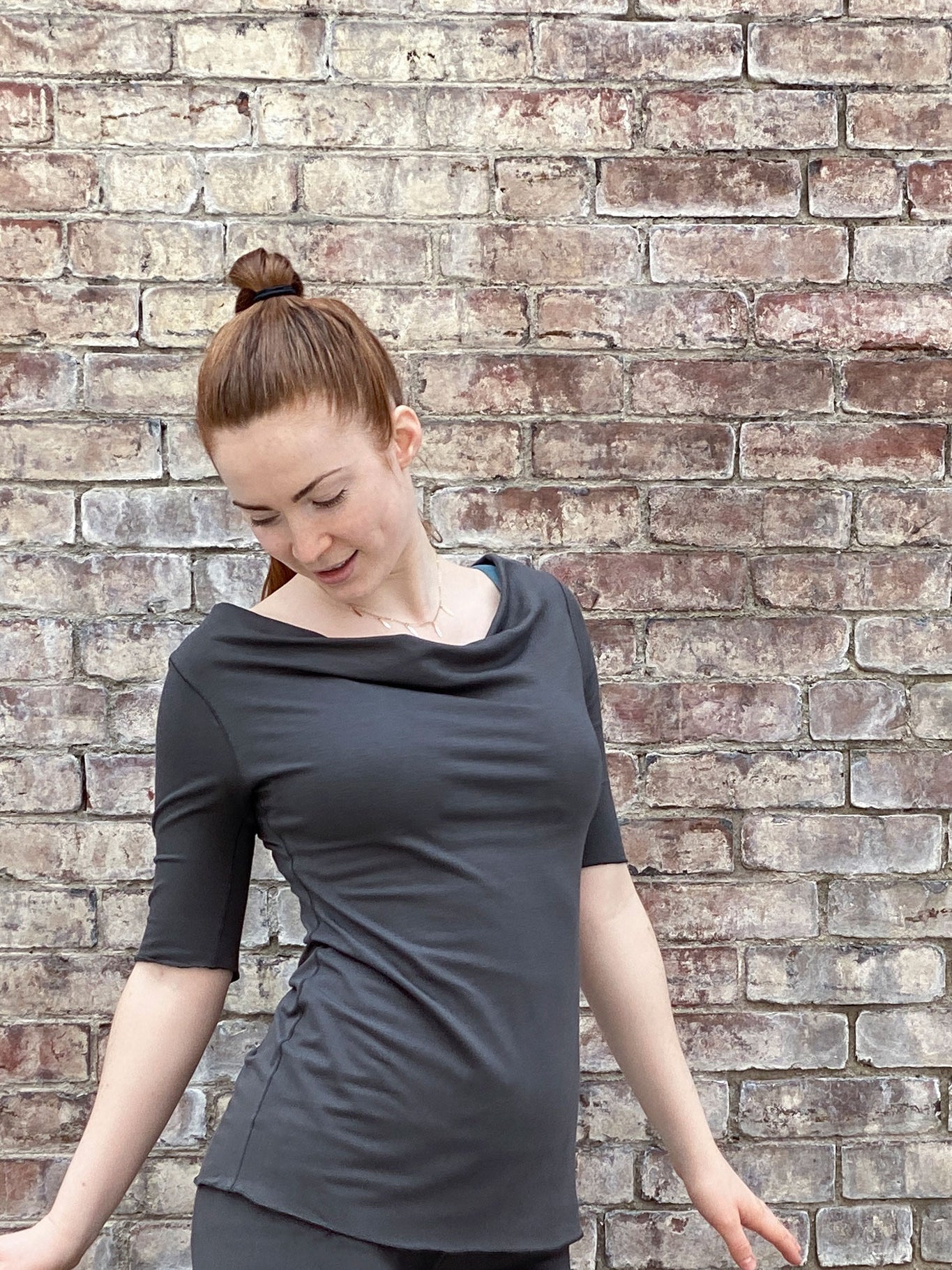 grace cowl neck top in ore