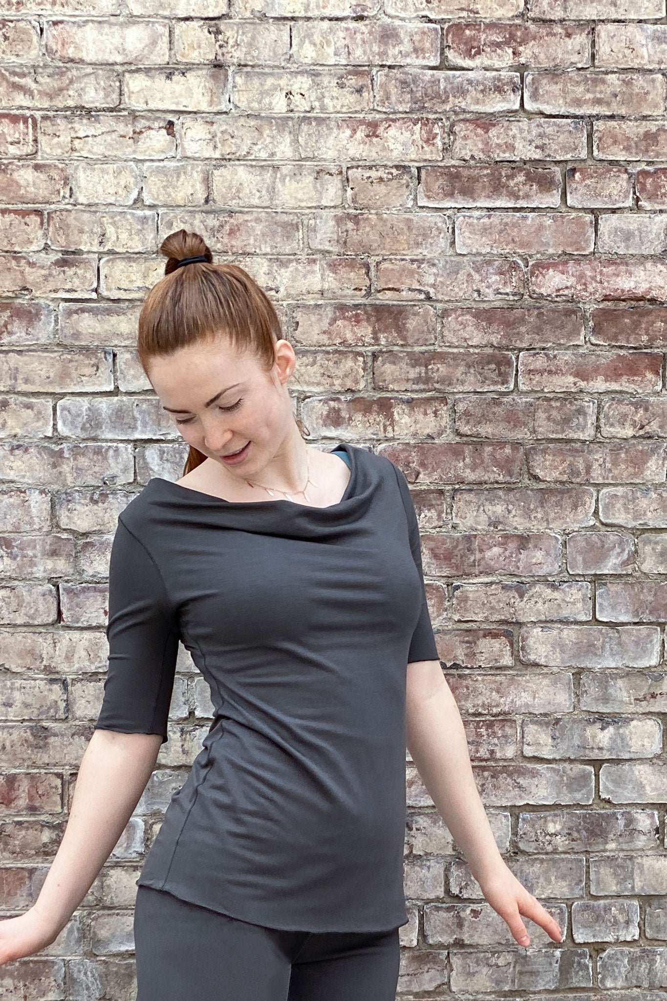 grace cowl neck top in ore