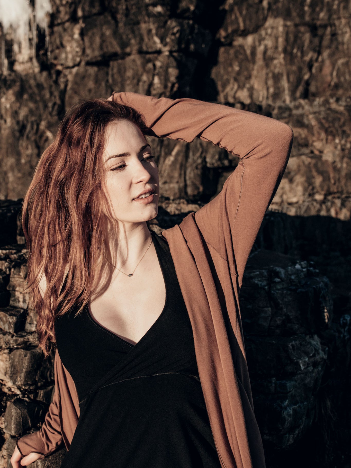 harmony halter dress in black