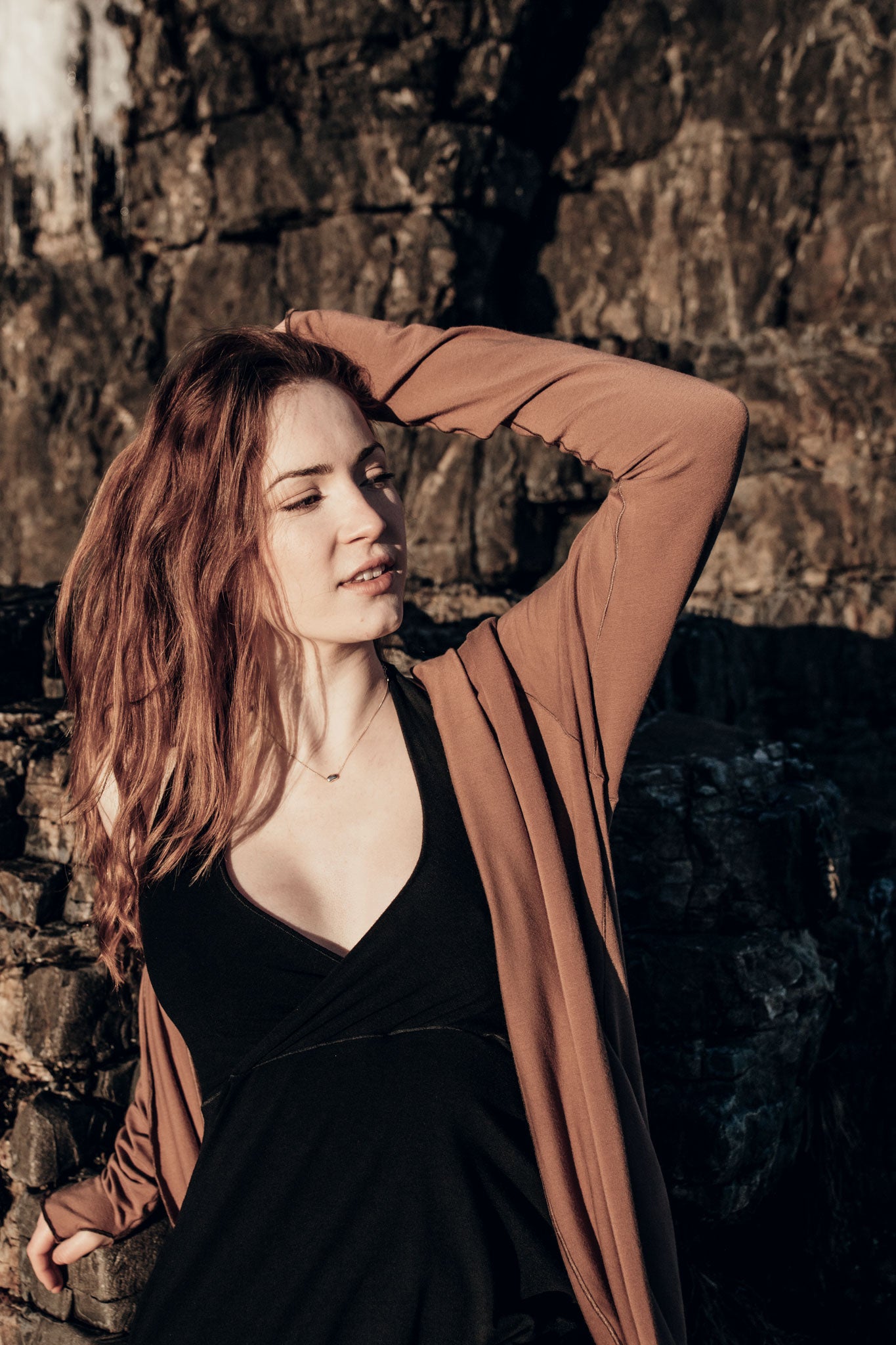 harmony halter dress in black