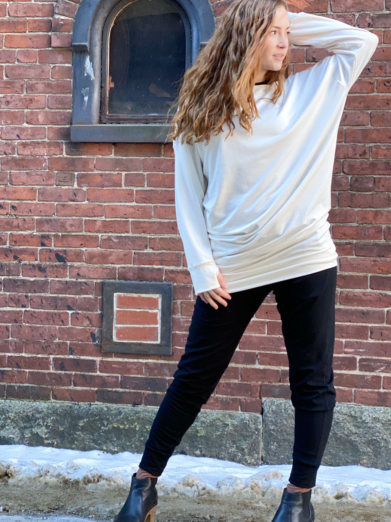 black terry jogger + milk terry welder