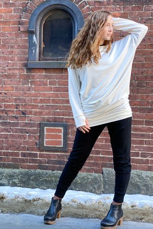 black terry jogger + milk terry welder