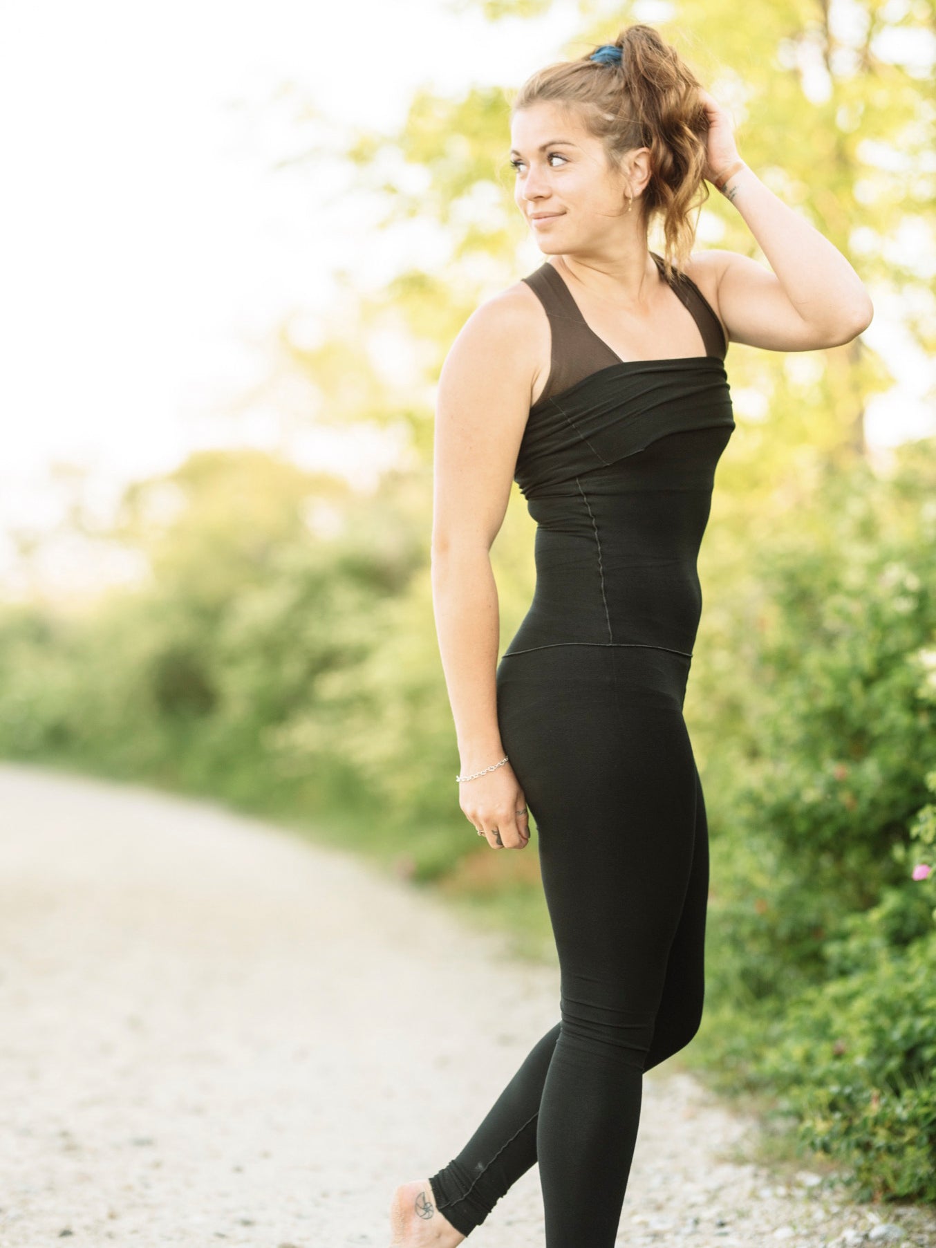 black playsuit as a full body suit