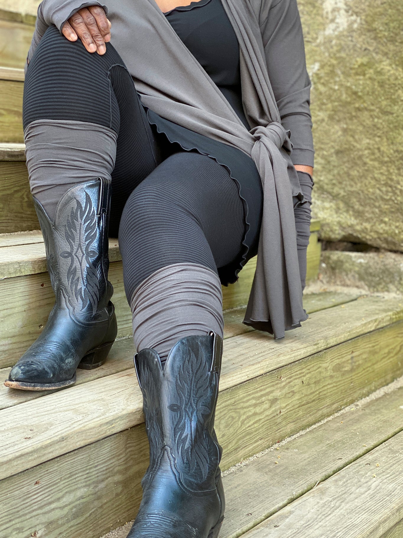 subtle black stripe playsuit