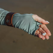 opera sleeves fingerless gloves in glass