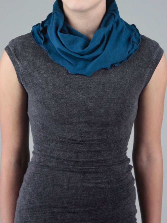 subtle mineral cap tunic with lagoon corset