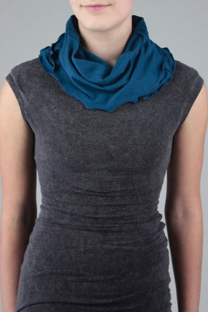 subtle mineral cap tunic with lagoon corset