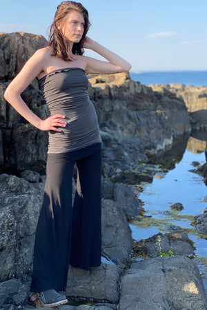 swirlsuit wide leg jumpsuit in black