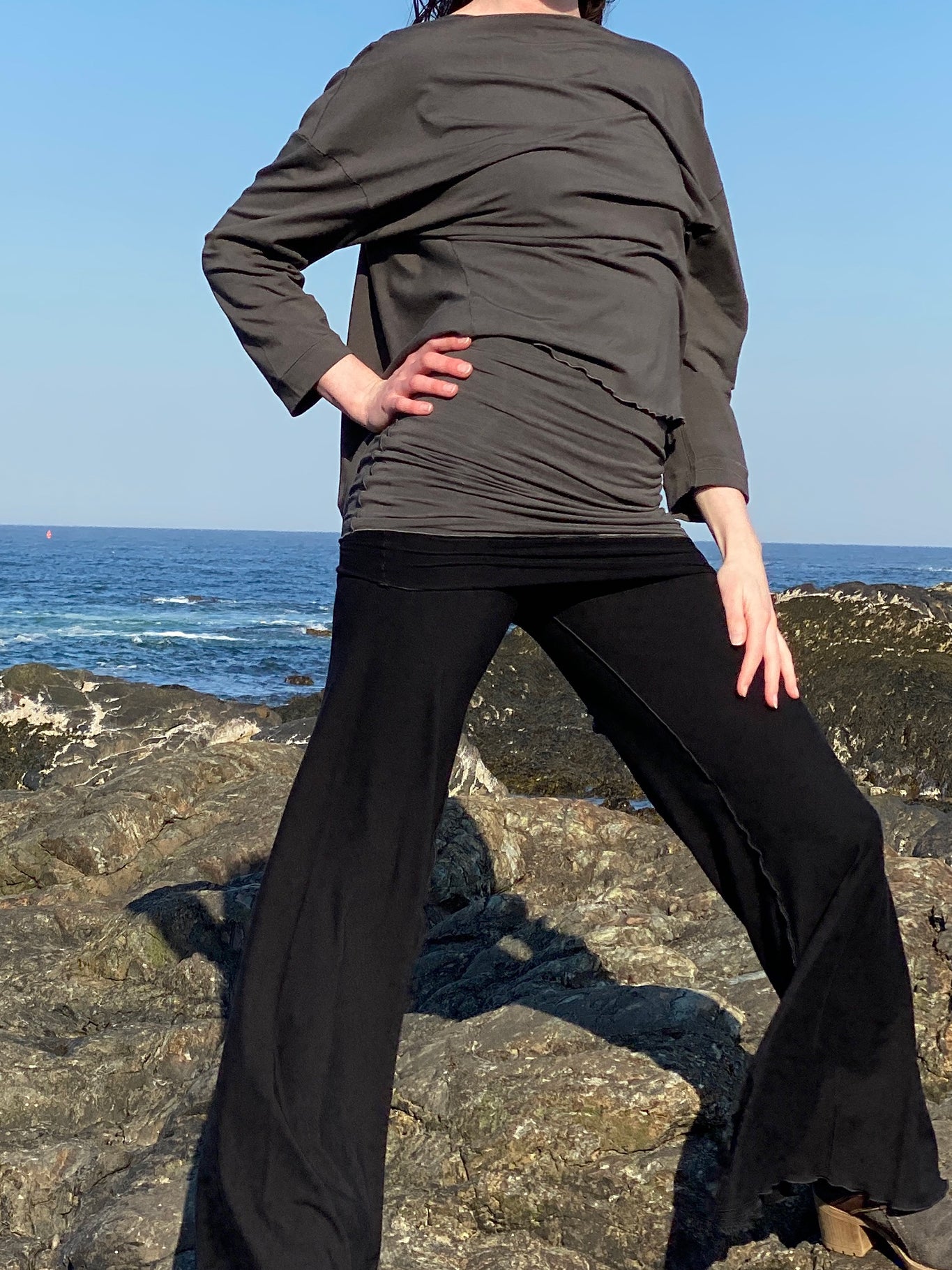 swirlsuit wide leg jumpsuit in black