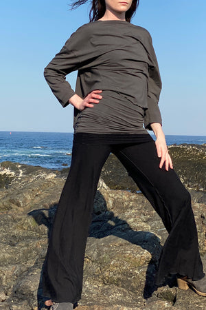 swirlsuit wide leg jumpsuit in black