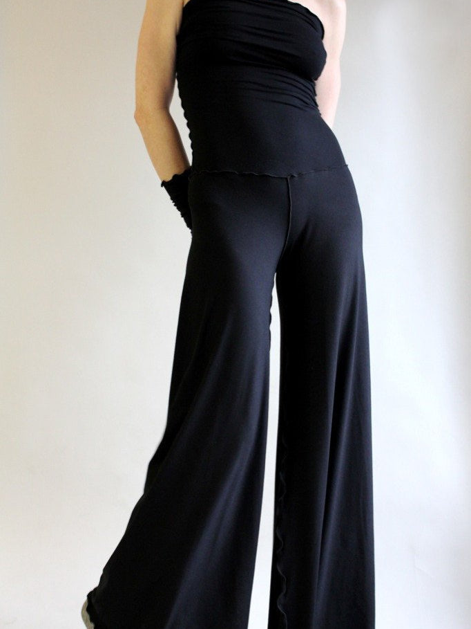 swirlsuit wide leg jumpsuit in black