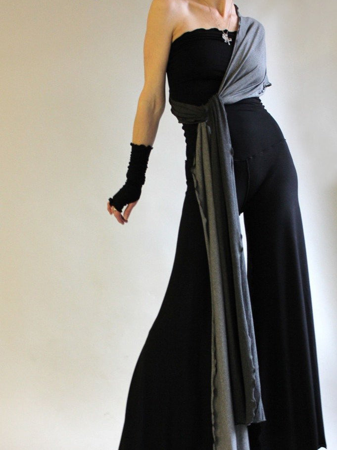 swirlsuit wide leg jumpsuit in black