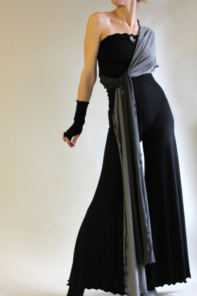 swirlsuit wide leg jumpsuit in black