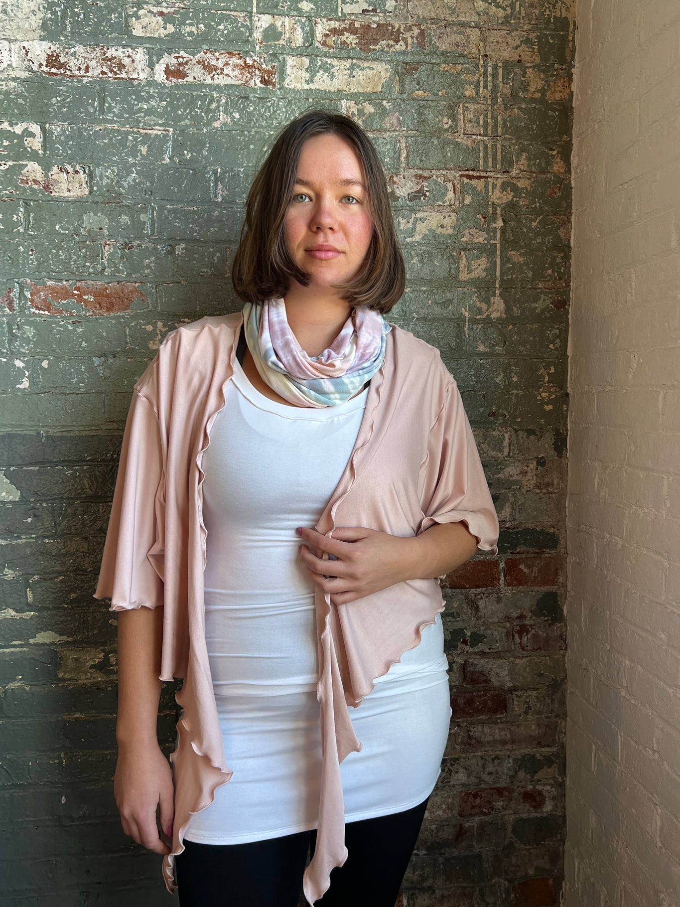 angelrox® wifey tank mini dress in white paired with ballet flutter