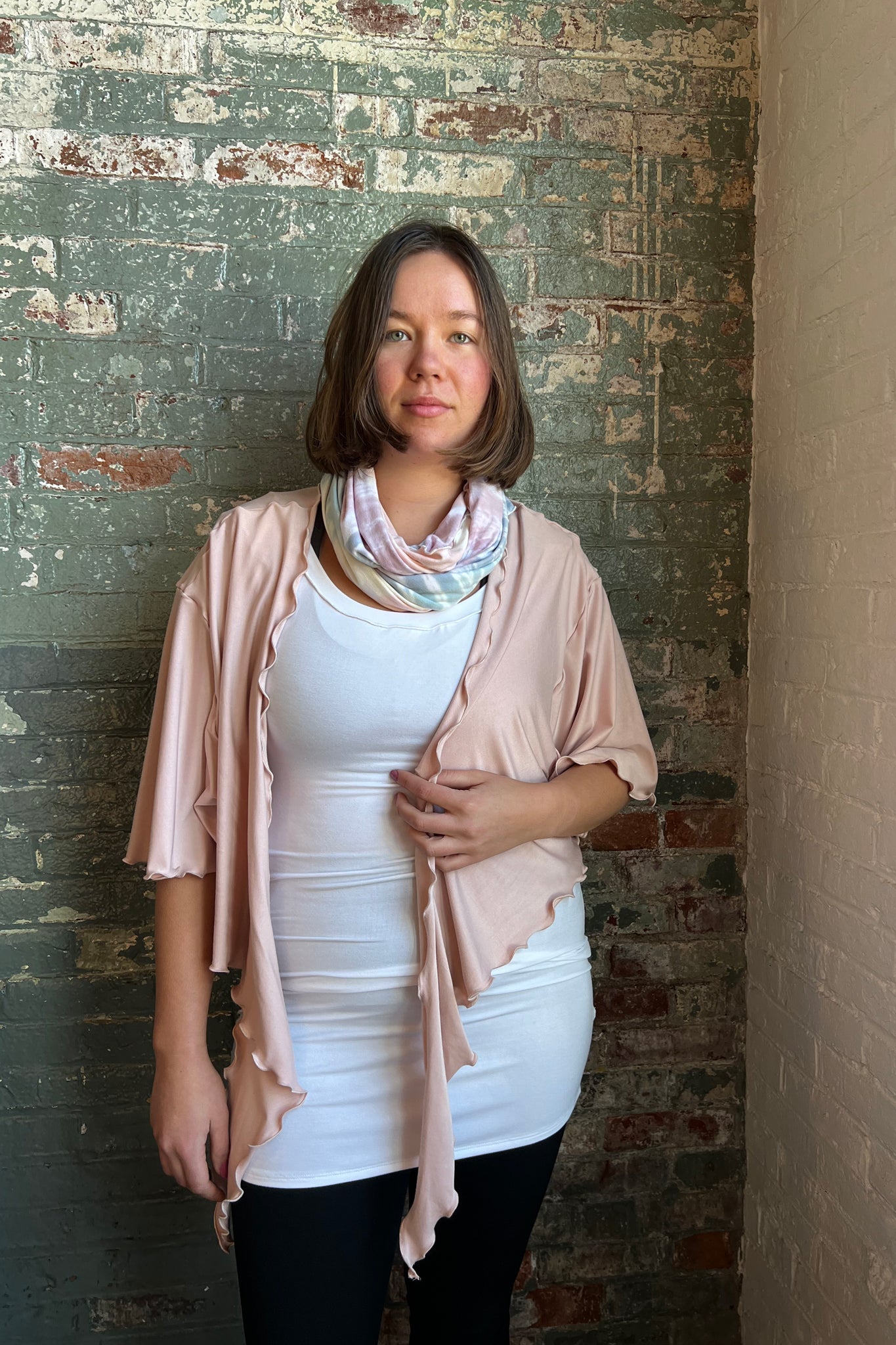 angelrox® wifey tank mini dress in white paired with ballet flutter