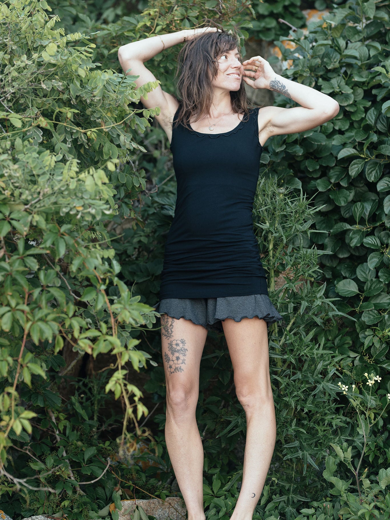 black wifey with our charcoal romper