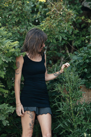 black wifey with our charcoal romper