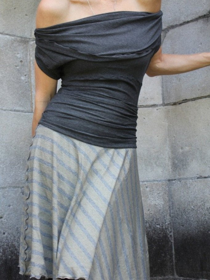 mountain flirt as skirt with charcoal flirt upside down and shrugged