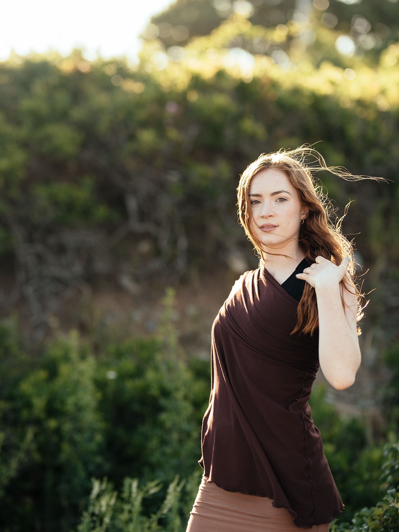 wine flirt as one shoulder top with our cedar hiker