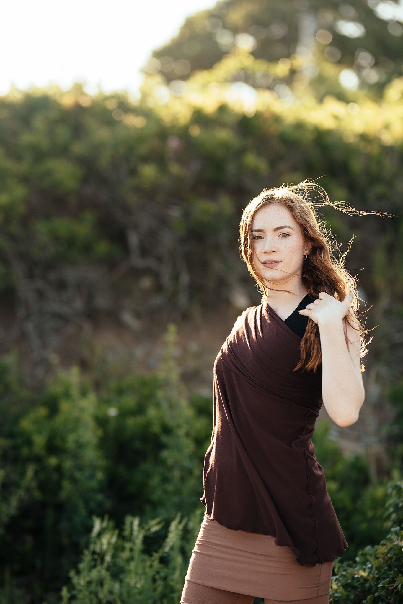 wine flirt as one shoulder top with our cedar hiker