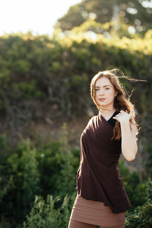 wine flirt as one shoulder top with our cedar hiker