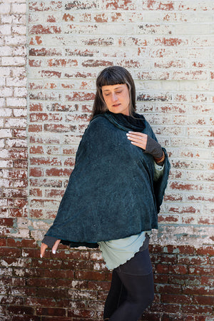 lady flirt in blue mineral worn as a poncho