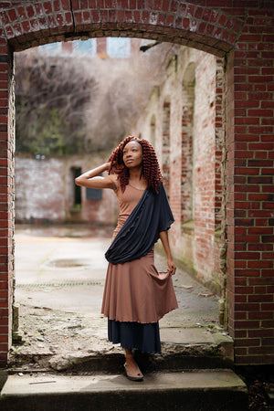 loop infinity scarf shawl in carbon + cedar core + cedar and carbon lady flirt 