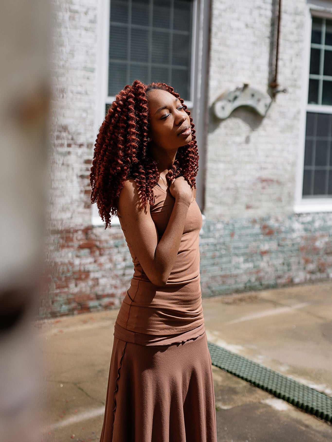 core tank in cedar paired with lady flirt in cedar