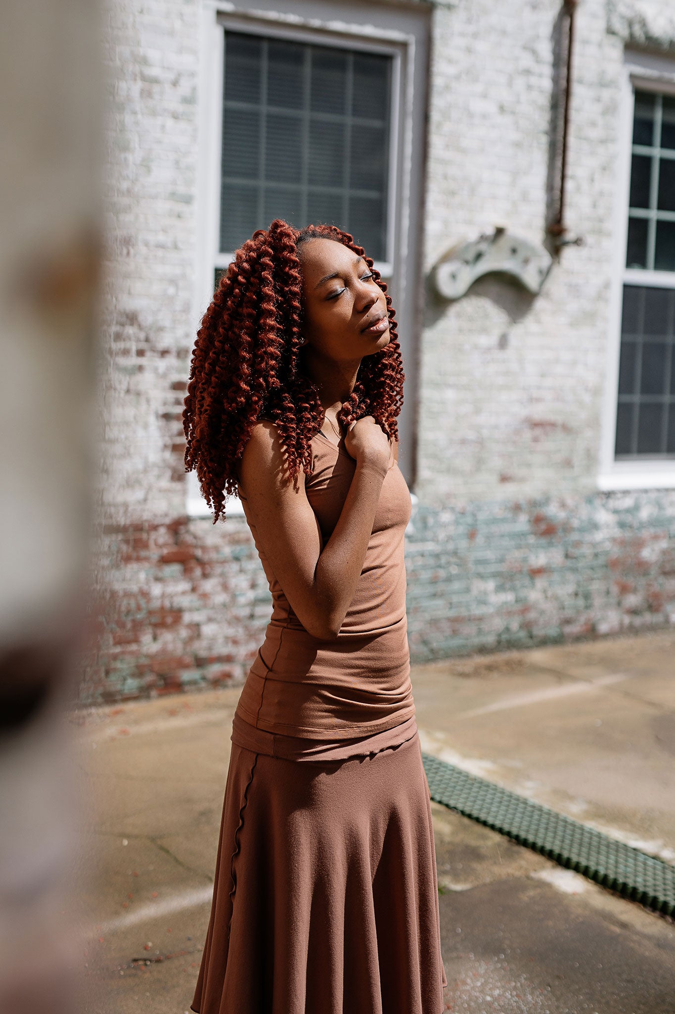 core tank in cedar paired with lady flirt in cedar