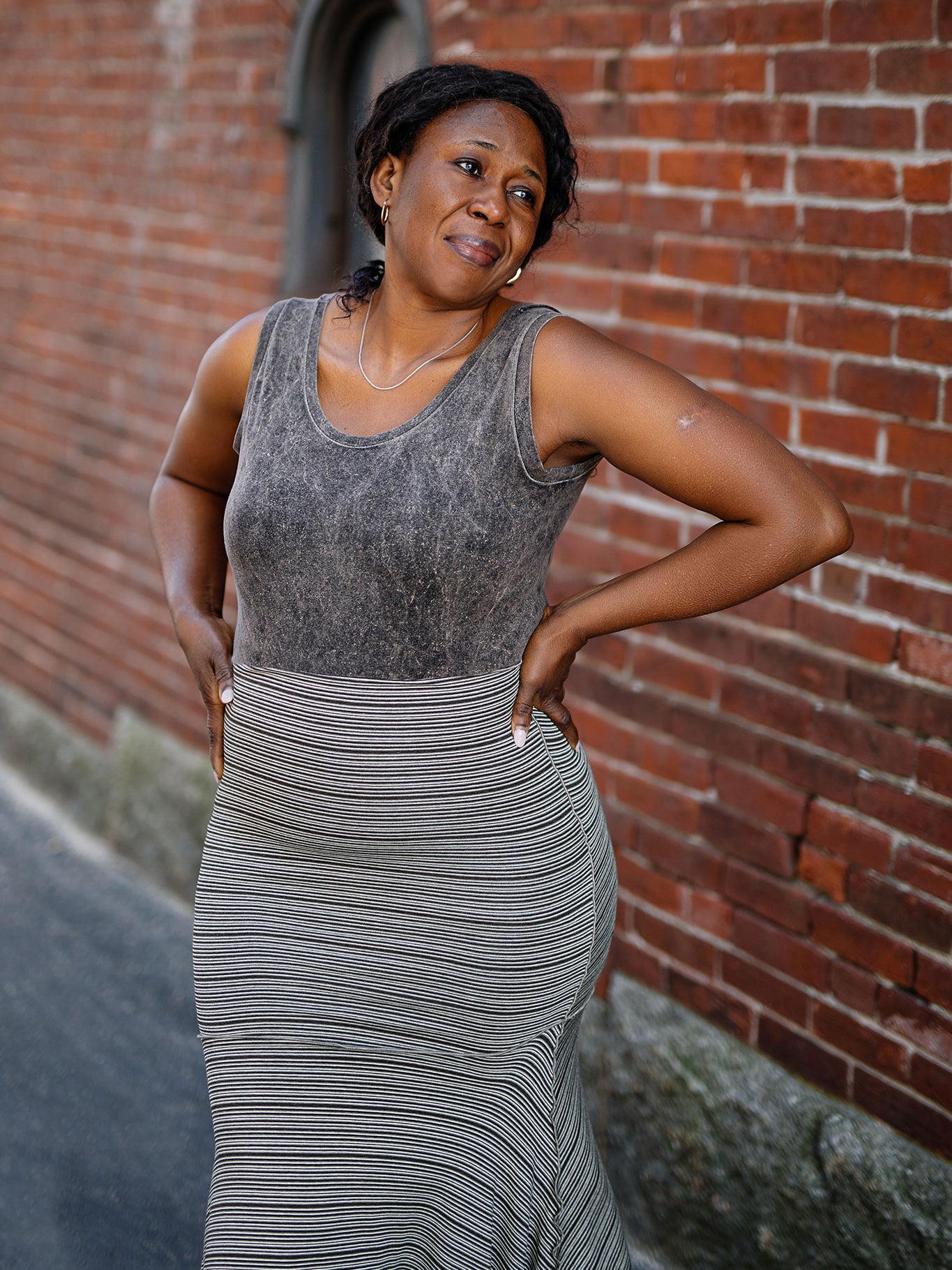 core essential tank in mineral styled with earth stripe lady flirt