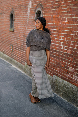 lady flirt dress skirt in earth stripe + mineral loop