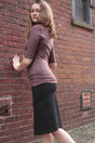 suger root skirt in subtle black + cacao grace top
