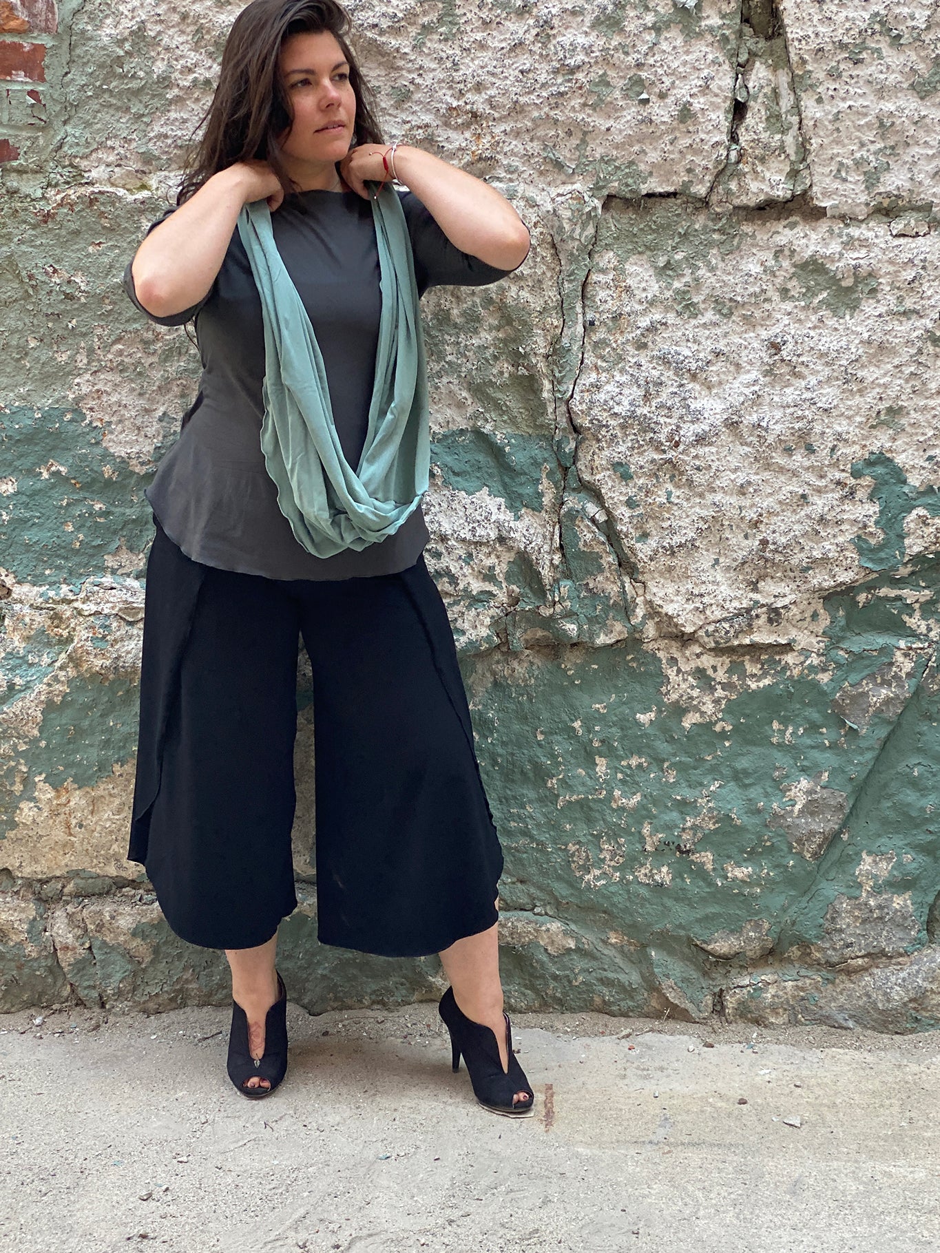 tissue loop infinity scarf in glass