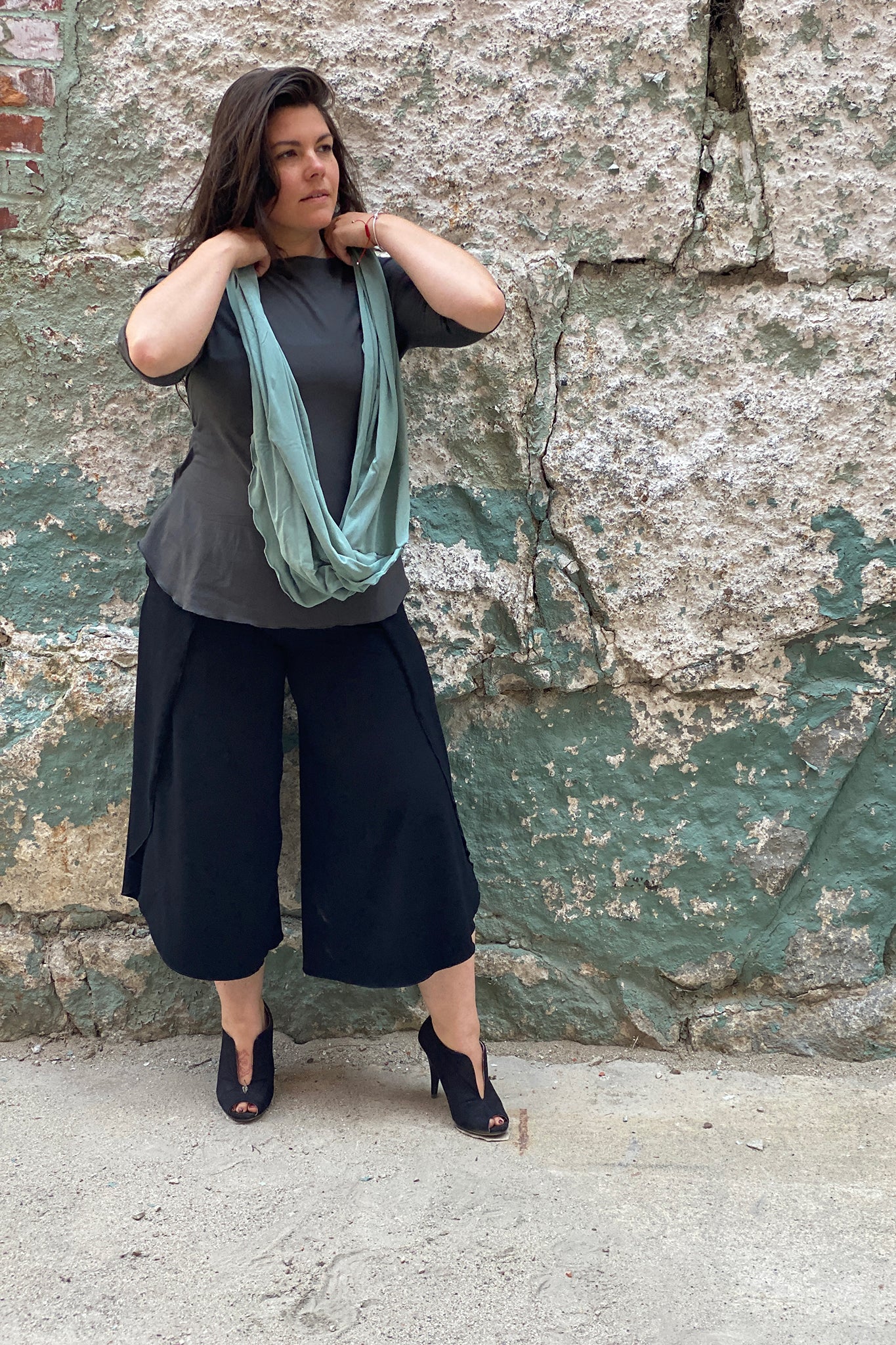 tissue loop infinity scarf in glass