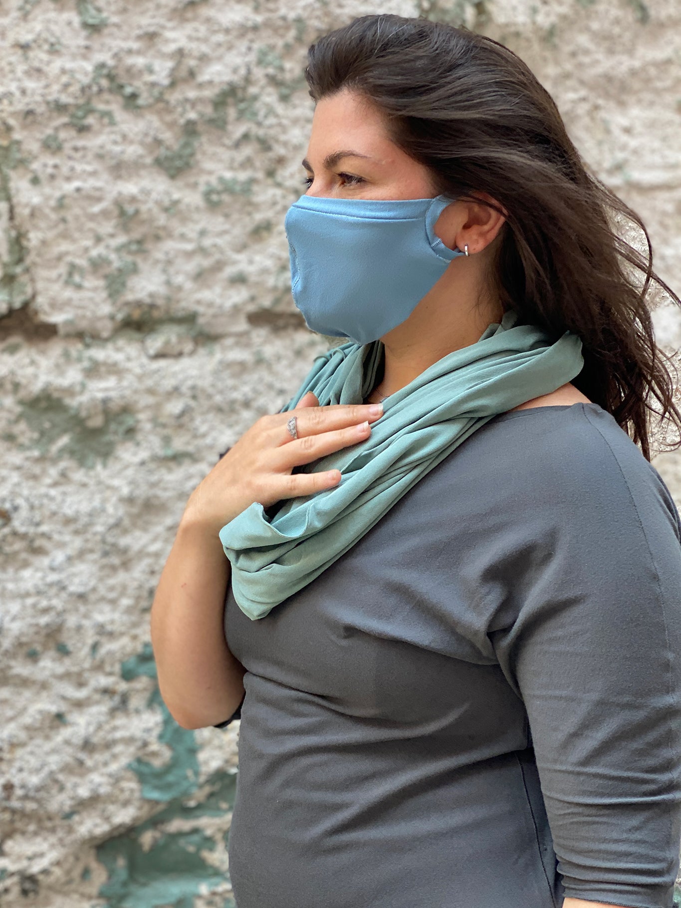 tissue loop infinity scarf in glass