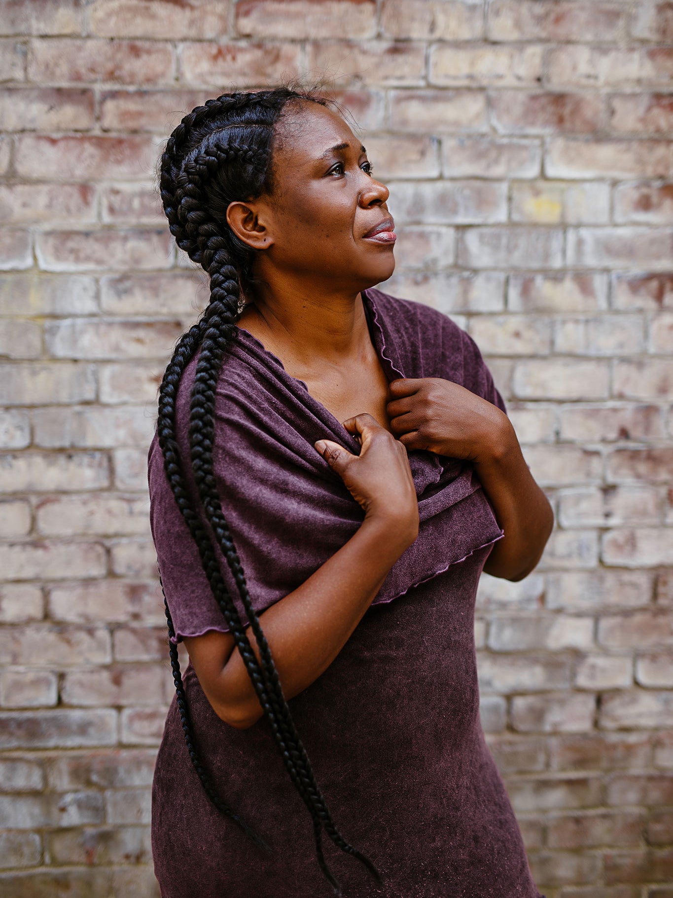 shift tunic tank in regal mineral paired with loop in iris mineral