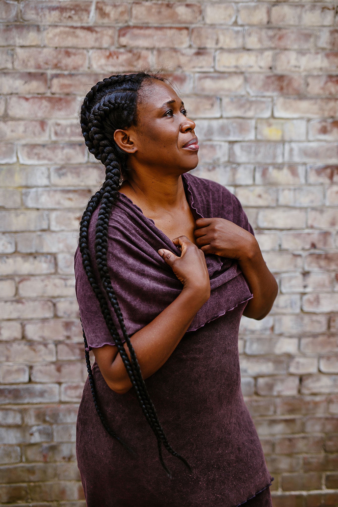 shift tunic tank in regal mineral paired with loop in iris mineral