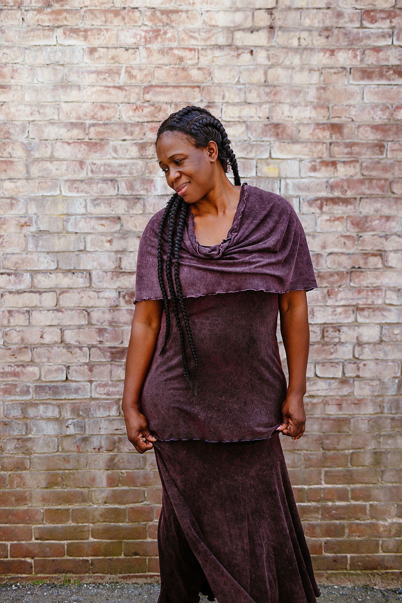 shift tunic tank in regal mineral paired with loop in iris mineral + lady flirt in regal mineral