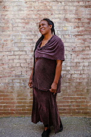 shift tunic tank in regal mineral paired with loop in iris mineral + lady flirt in regal mineral