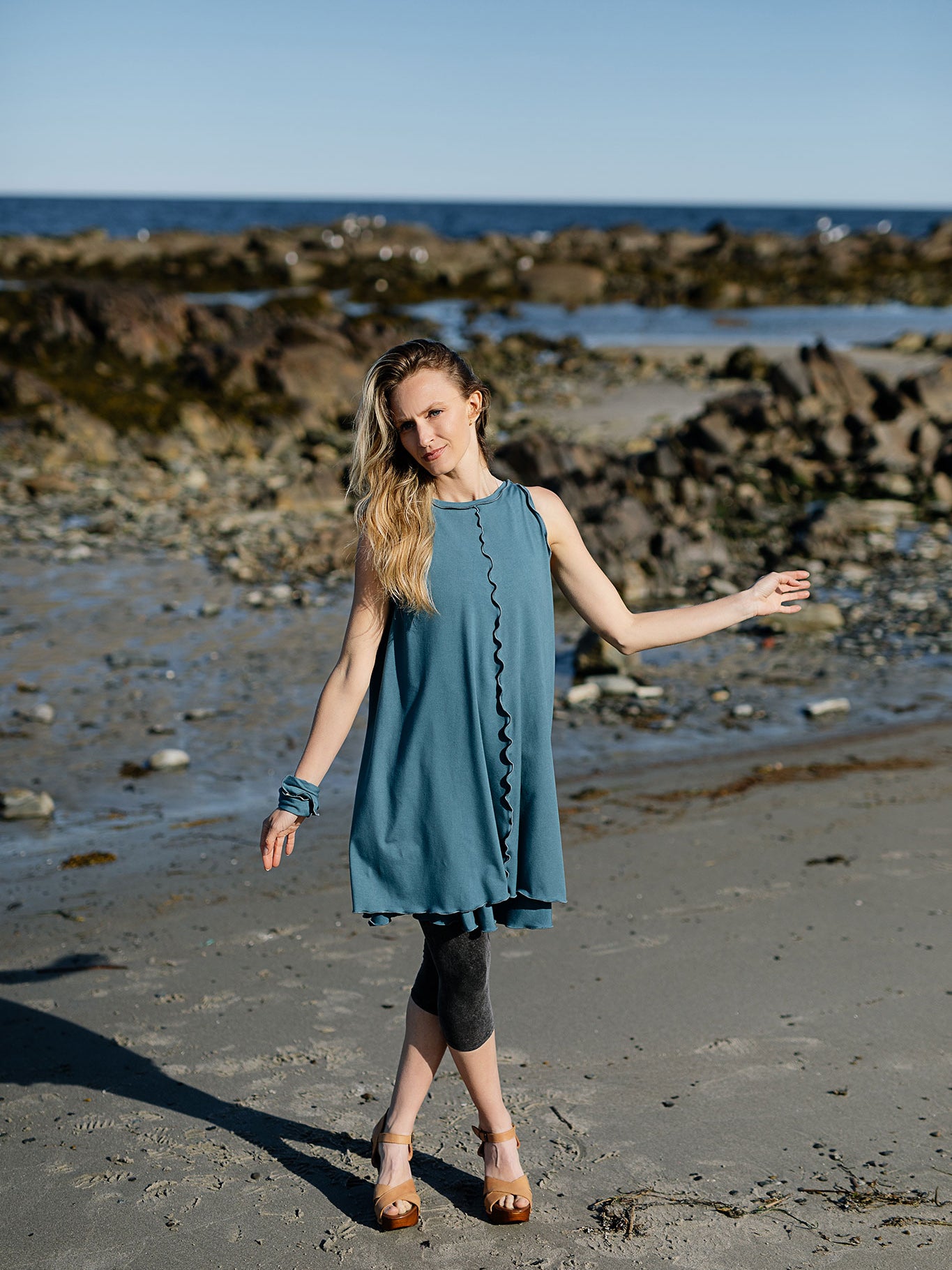 shift tunic tank in ocean + mineral capri