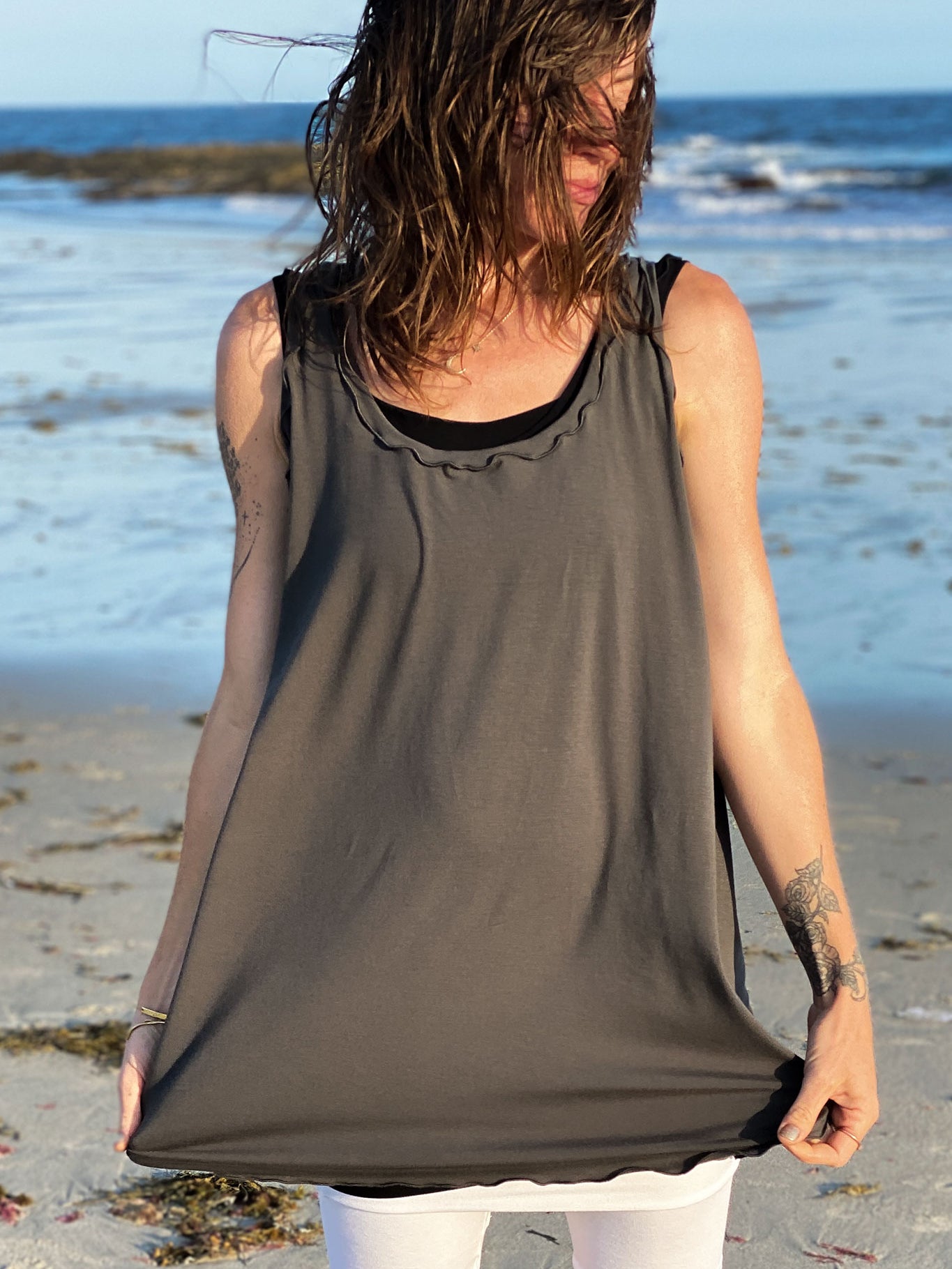 angelrox shift tank in ore + hiker in white