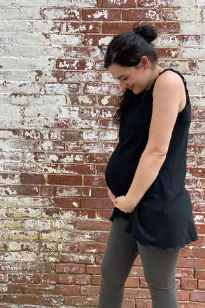 sweet mama marly wearing shift tank in subtle black
