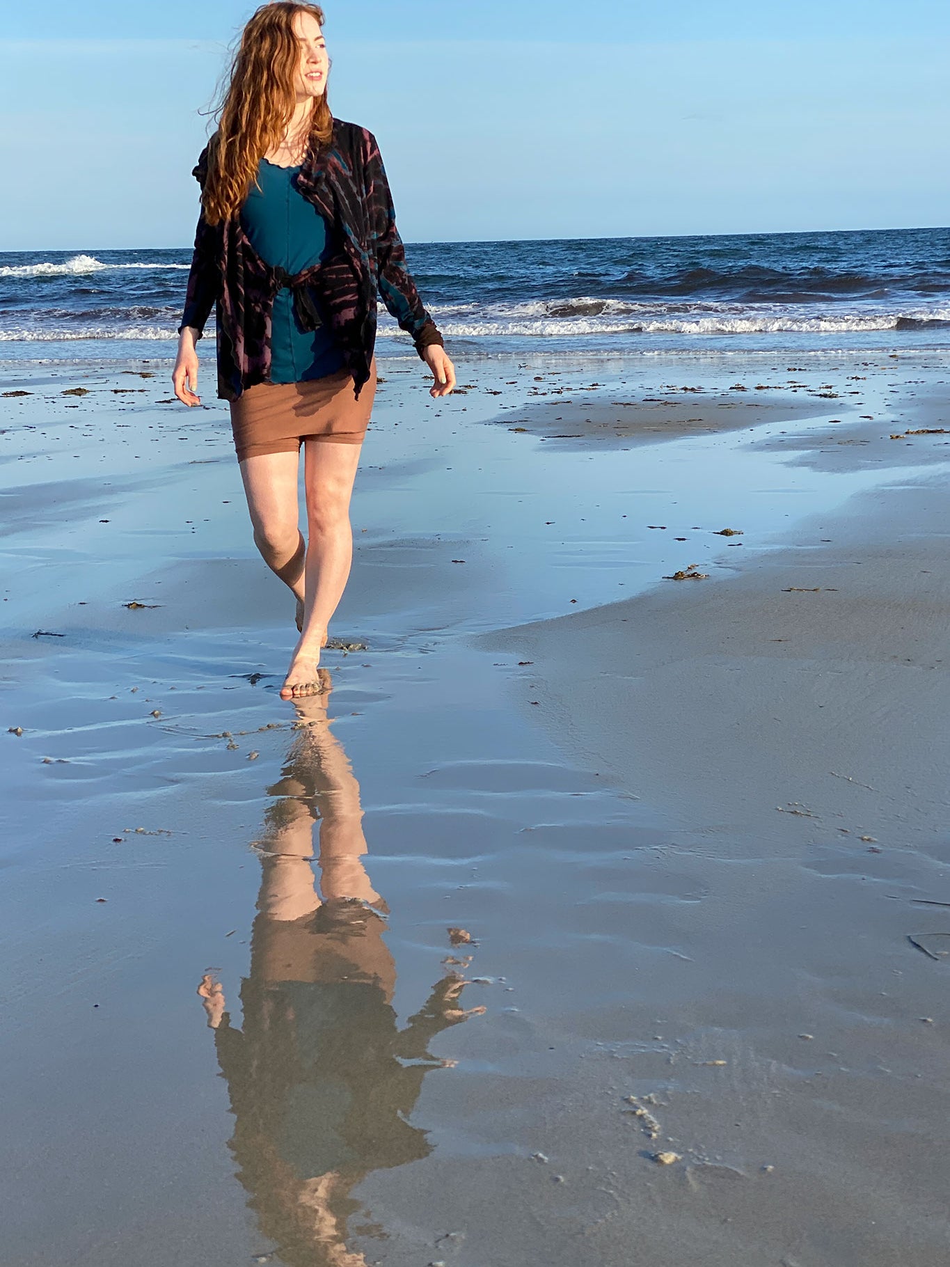 hiker in cedar + handdye river