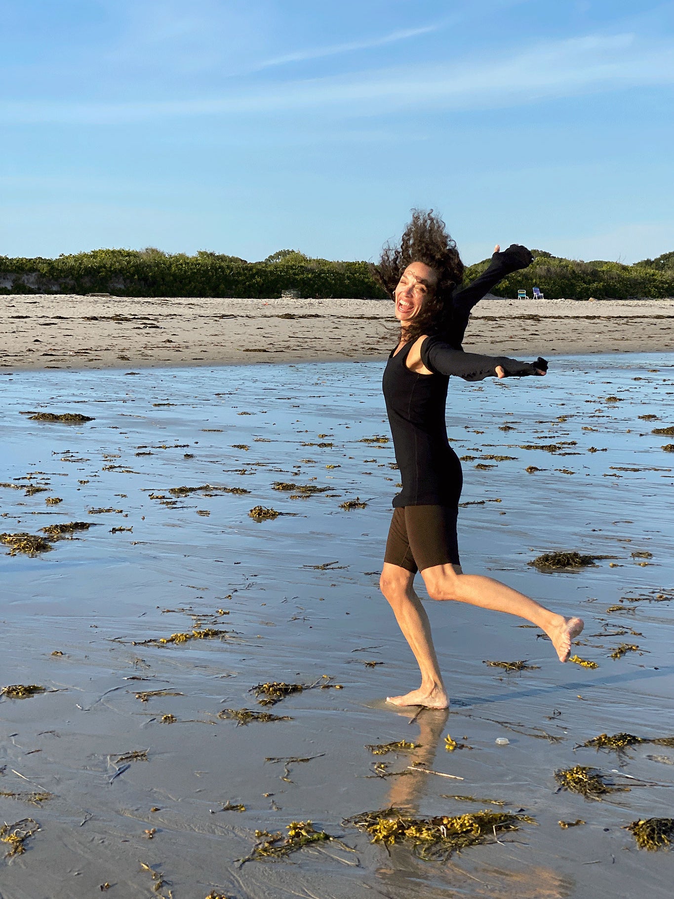 subtle black stripe shrug with our black core + peat hiker