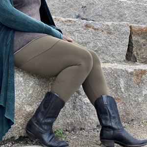 olive playsuit as a skirt and legging piece