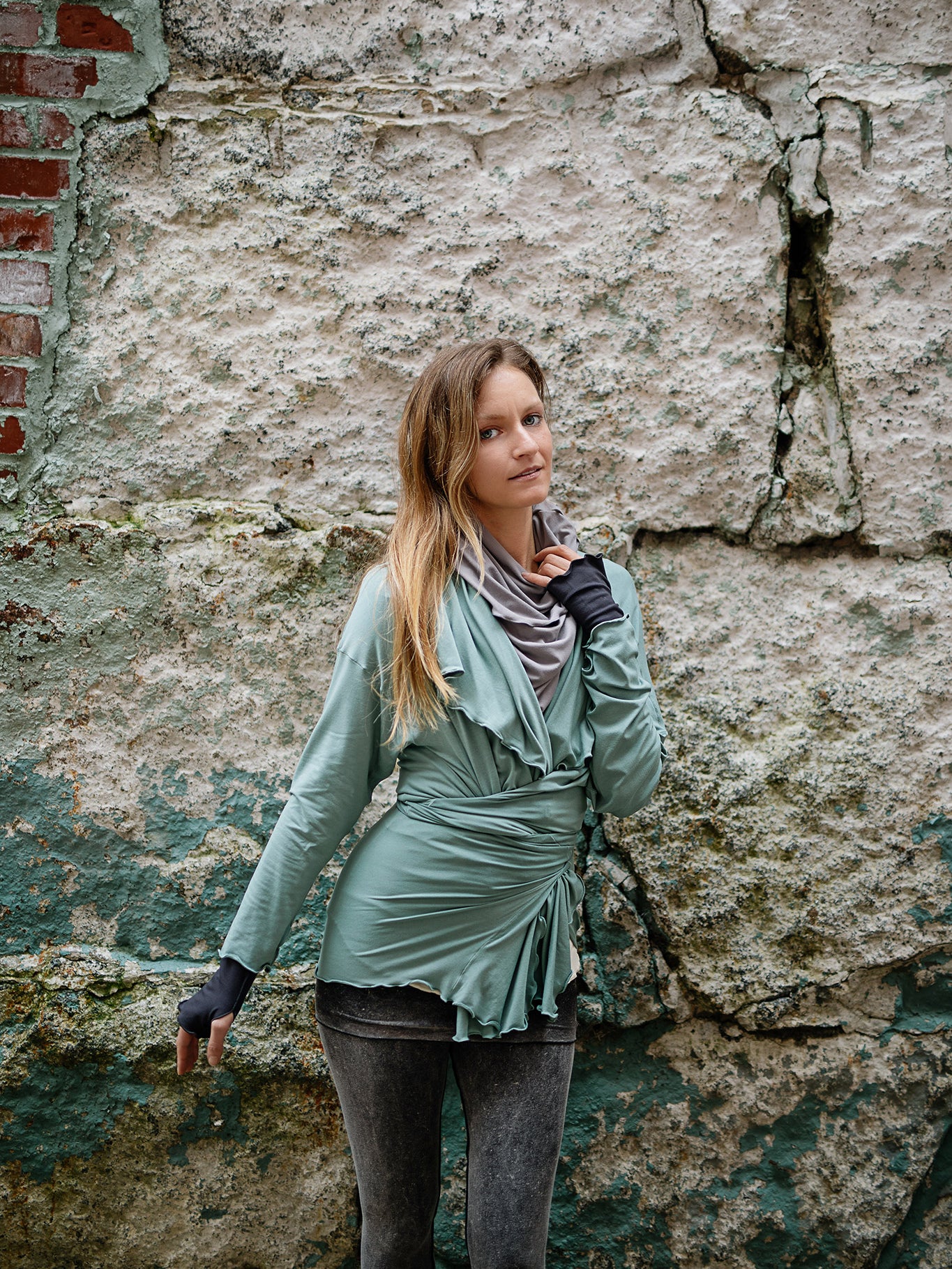 river jacket in glass with mineral playsuit legging