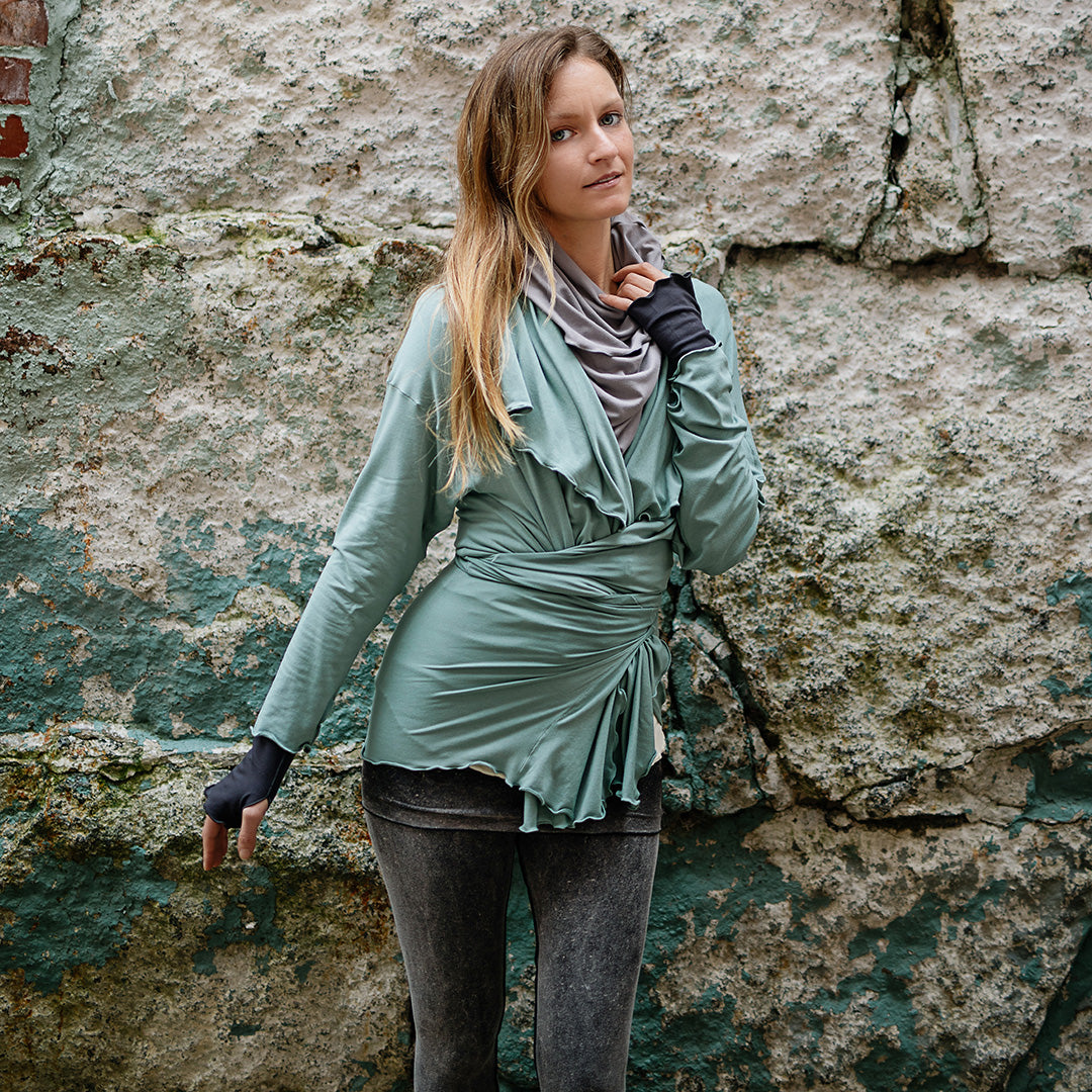 river jacket in glass with mineral playsuit legging