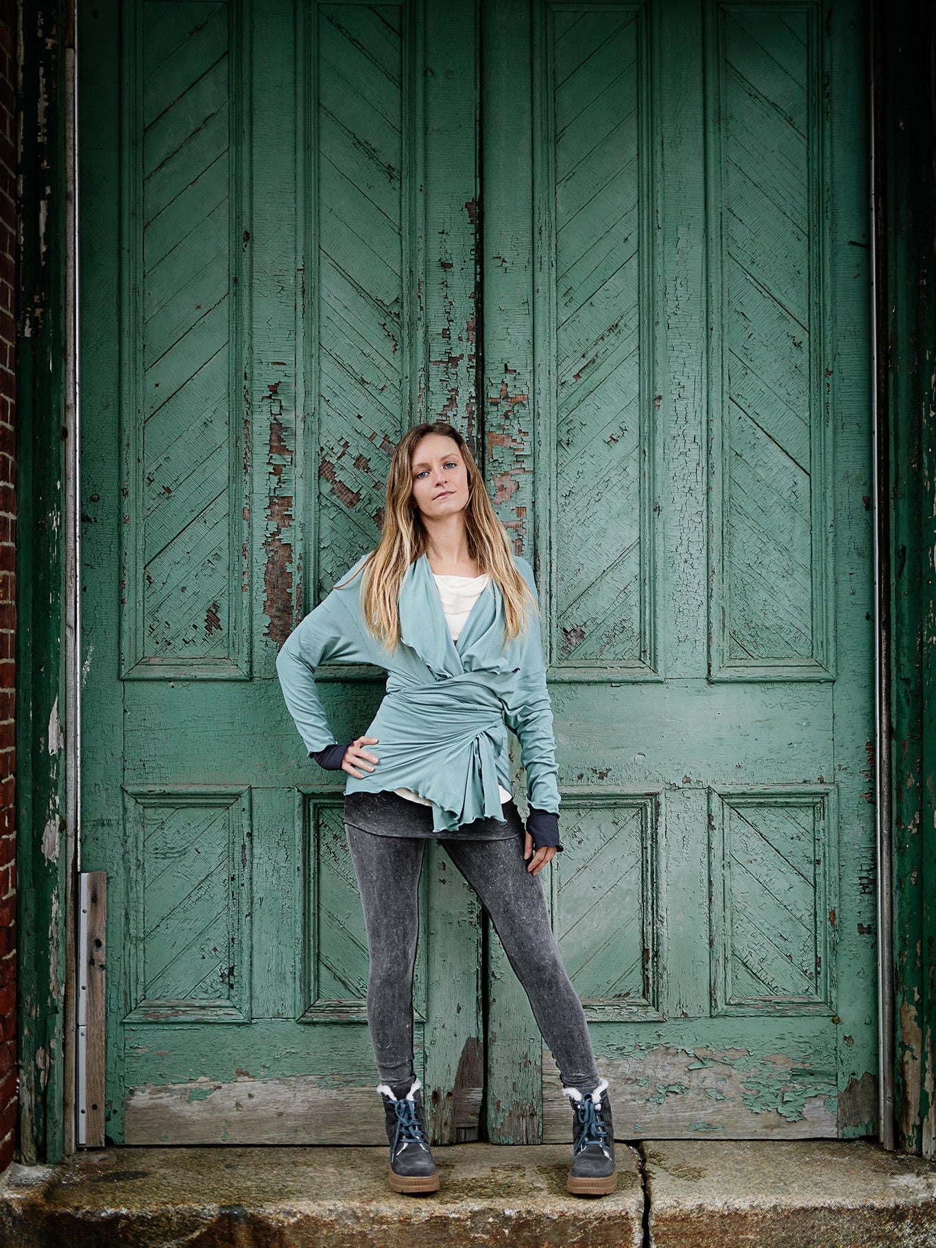 river jacket in glass with mineral playsuit legging