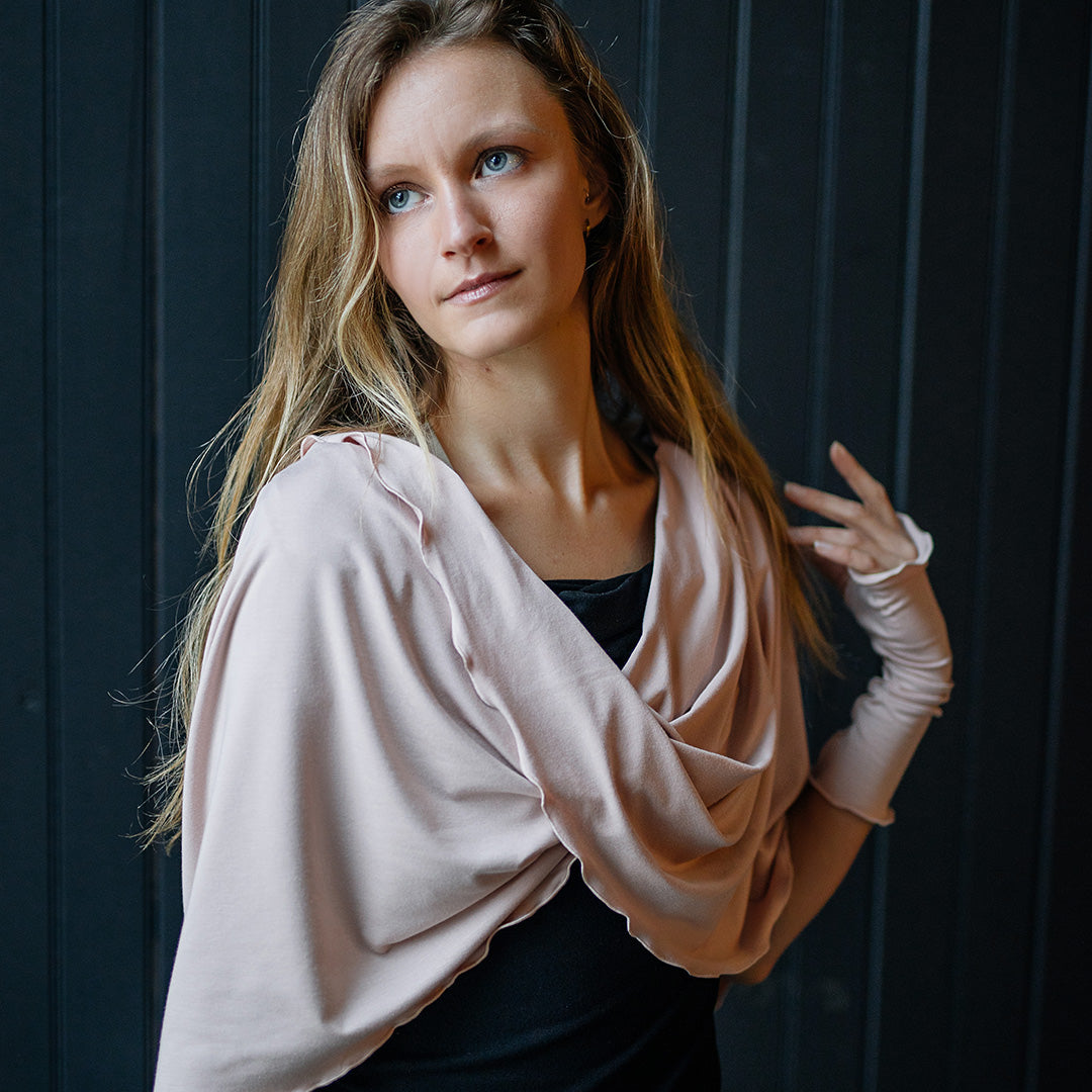 loop infinity scarf in ballet as a shawl